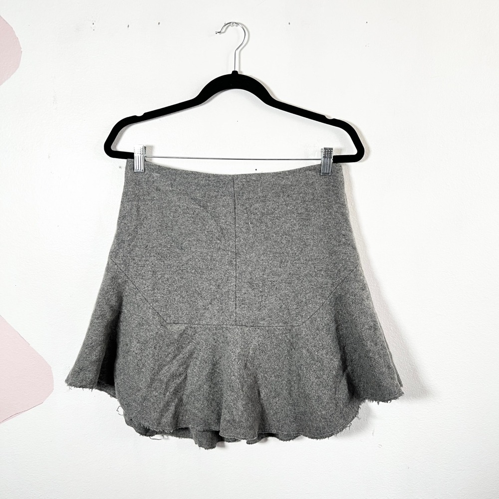 Gray Wool Mini Skirt Sz 6 Preppy Career Academia